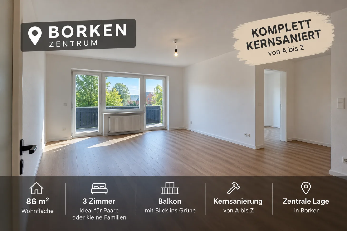 Kardinal-Von-Galen-Straße 9 46325 Borken KERNSANIERT, Monteurzimmer in Borken bei Düsseldorf